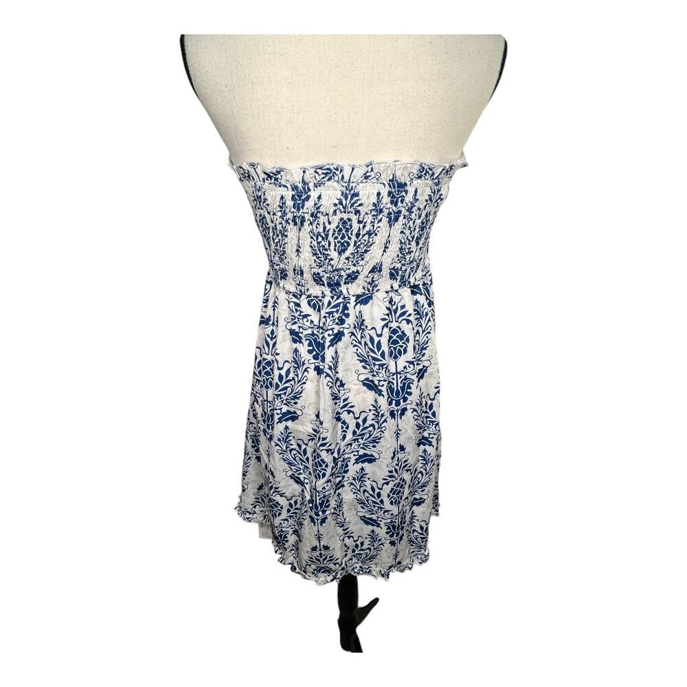 Cupshe Blue & White Damask Mini Tube Dress Size Large - Picture 5 of 7